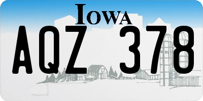IA license plate AQZ378