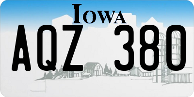 IA license plate AQZ380