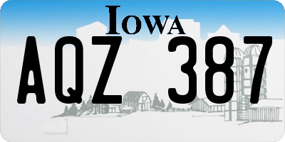IA license plate AQZ387