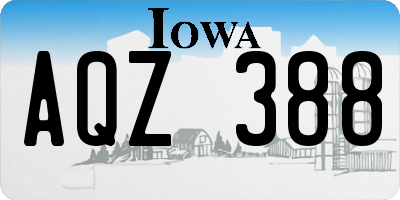 IA license plate AQZ388