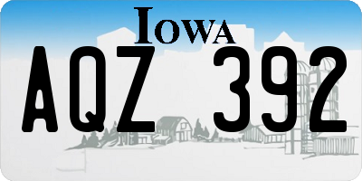 IA license plate AQZ392