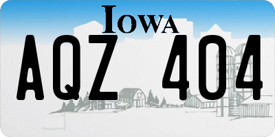 IA license plate AQZ404