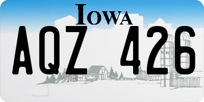 IA license plate AQZ426