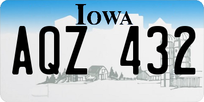 IA license plate AQZ432