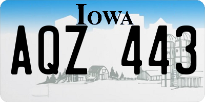 IA license plate AQZ443