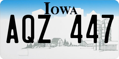 IA license plate AQZ447