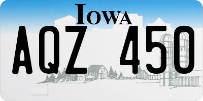 IA license plate AQZ450