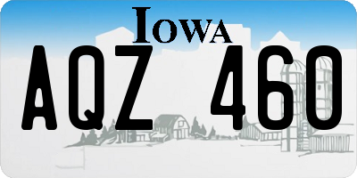 IA license plate AQZ460