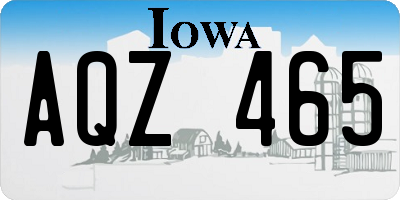 IA license plate AQZ465