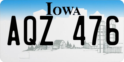 IA license plate AQZ476