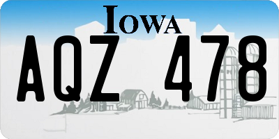 IA license plate AQZ478