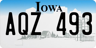 IA license plate AQZ493