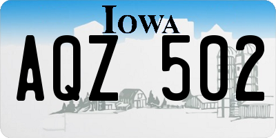 IA license plate AQZ502