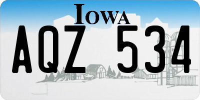 IA license plate AQZ534