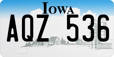IA license plate AQZ536