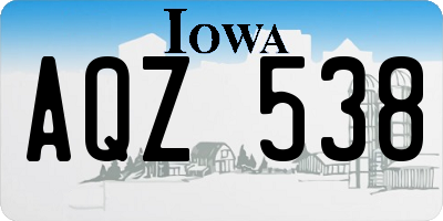 IA license plate AQZ538
