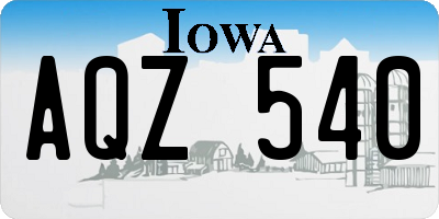 IA license plate AQZ540