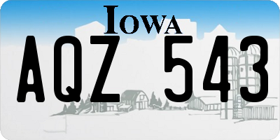 IA license plate AQZ543