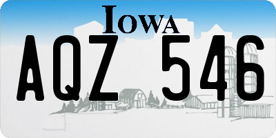 IA license plate AQZ546