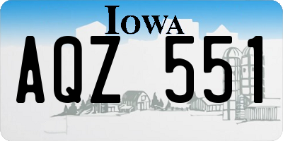 IA license plate AQZ551