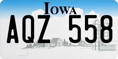 IA license plate AQZ558