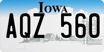 IA license plate AQZ560