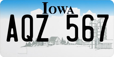 IA license plate AQZ567