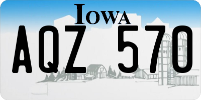 IA license plate AQZ570