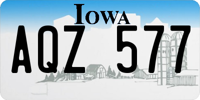 IA license plate AQZ577