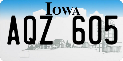IA license plate AQZ605