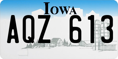 IA license plate AQZ613