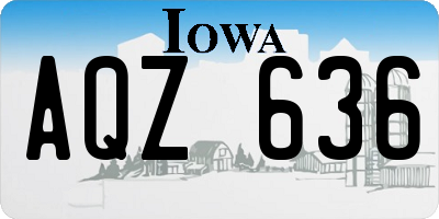 IA license plate AQZ636