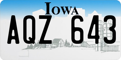IA license plate AQZ643