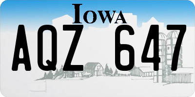 IA license plate AQZ647