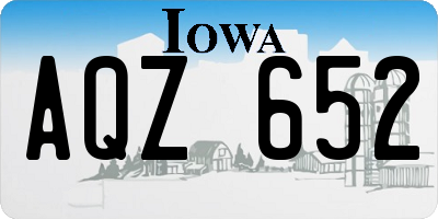 IA license plate AQZ652