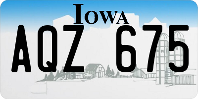 IA license plate AQZ675