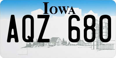 IA license plate AQZ680
