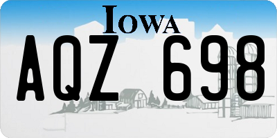 IA license plate AQZ698