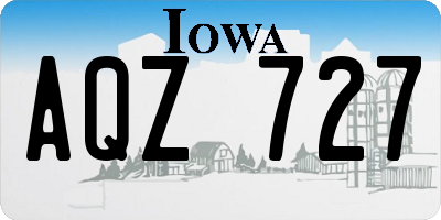 IA license plate AQZ727