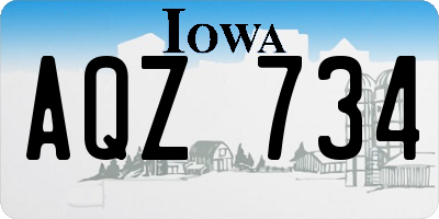 IA license plate AQZ734