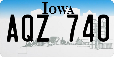IA license plate AQZ740
