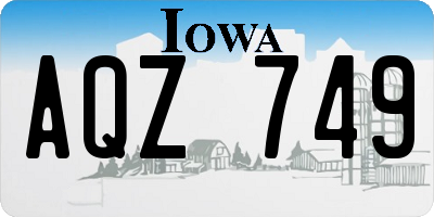 IA license plate AQZ749