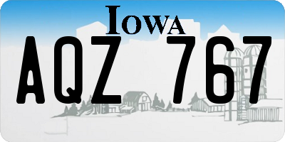 IA license plate AQZ767