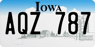 IA license plate AQZ787