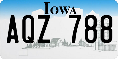 IA license plate AQZ788