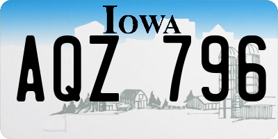 IA license plate AQZ796
