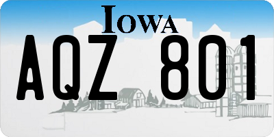 IA license plate AQZ801
