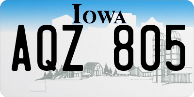 IA license plate AQZ805