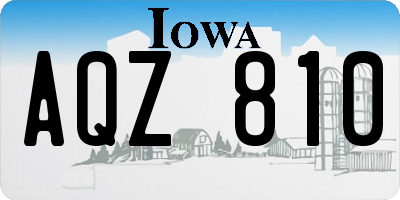 IA license plate AQZ810