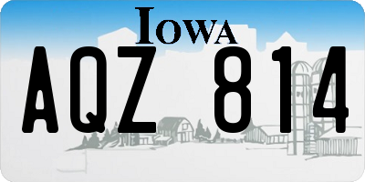 IA license plate AQZ814